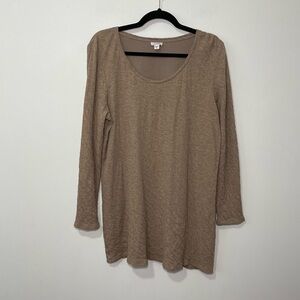 J. Jill Pure Jill women’s Beige Crinkle texture long sleeve Tunic in size M